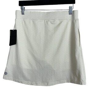 NWT Emerald 18 Skort Beige White Chevron Size M Skirt‎ Pockets